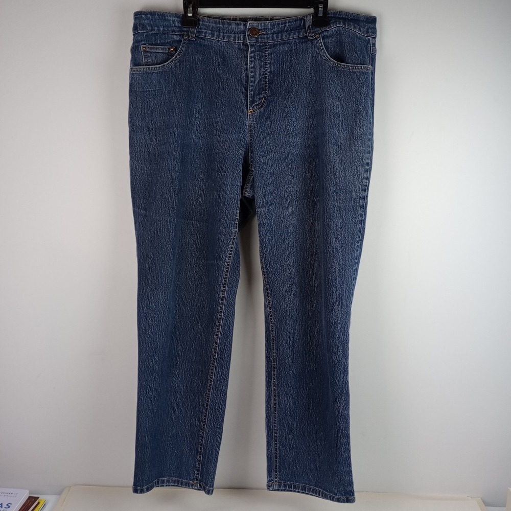 Just My Size Womens 22W Blue Stretch Classic Straight Leg Denim Jeans